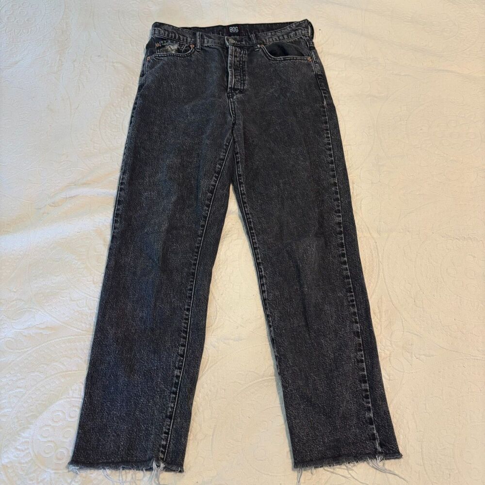 BDG Size 29 Slim Straight Acid Wash High Rise Black Straight Leg Jean